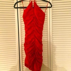 Zara Ruched Halter Dress NWT